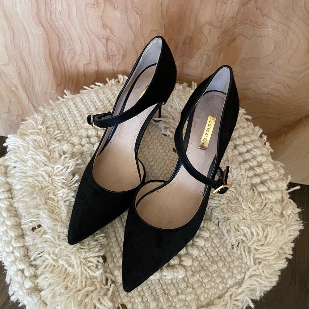 Louise et Cié Inulya Black Calf Hair Pointy Toe Pumps - Picture 8 of 8